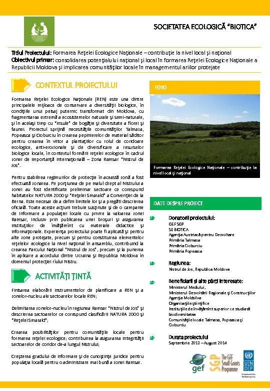 Case study on project on National Ecological Network