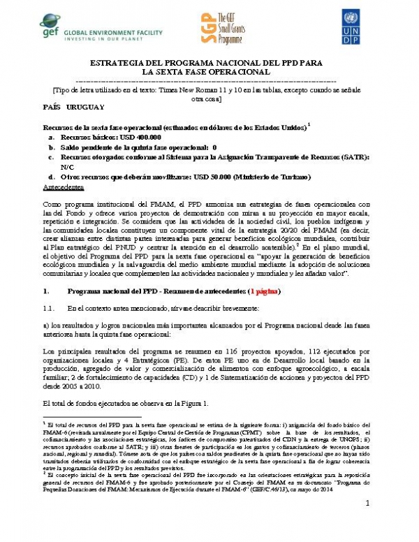 OP6 SGP Uruguay Country Programme Strategy