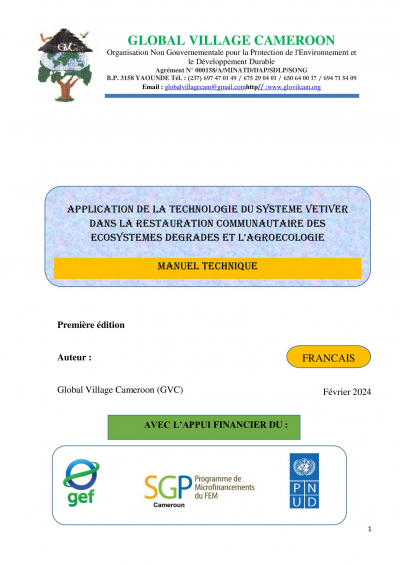 Projet d&rsquo;Appui au renforcement de la r&eacute;silience de l&rsquo;&eacute;cosyst&egrave;me local des villages riverains du Jardin botanique de Fifinda par la mise en &oelig;uvre pilote du syst&egrave;me V&eacute;tiver (Chrysopogon zizanioides)