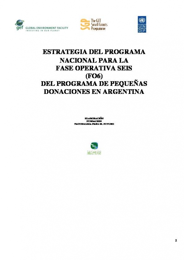 OP6 SGP Argentina Country Programme Strategy