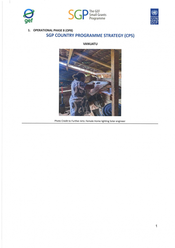 OP8 SGP Vanuatu Country Programme Strategy
