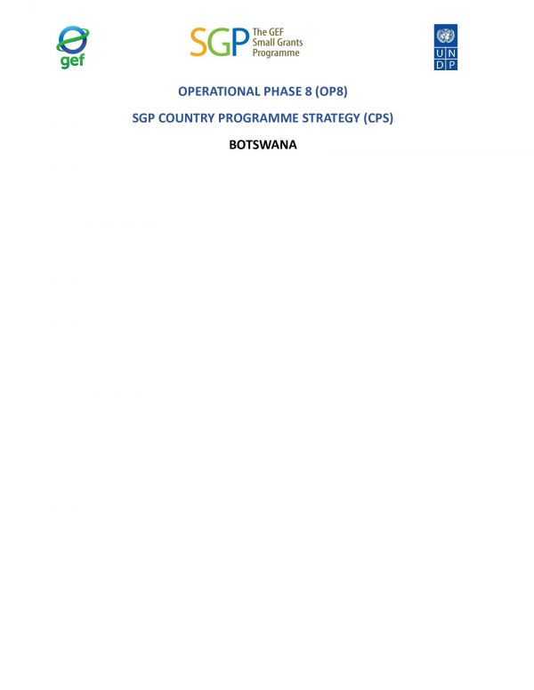 OP8 SGP Botswana Country Programme Strategy