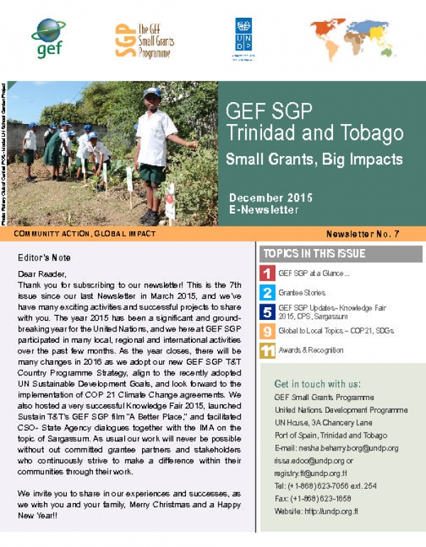 SGP Trinidad and Tobago Newsletter, December 2015