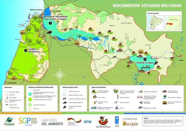 Mapa Biocorredor R&iacute;o Chone