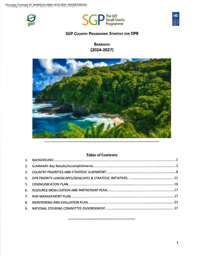 OP8 SGP Barbados Country Programme Strategy