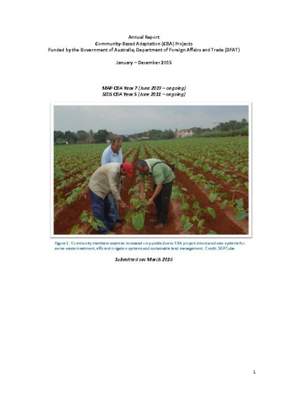 Australian Aid Annual Donor Report for SIDS CBA - 2015