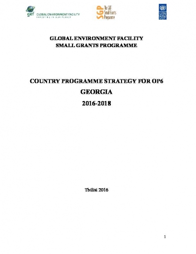 OP6 SGP Georgia Country Programme Strategy