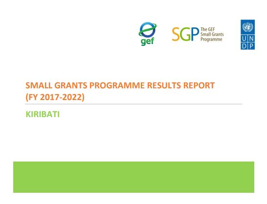 Kiribati Results Report, 2017-2022