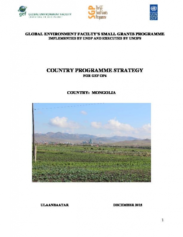 OP6 SGP Mongolia Country Programme Strategy