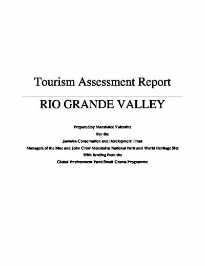 Rio Grande Valley Tourism Assessment Report