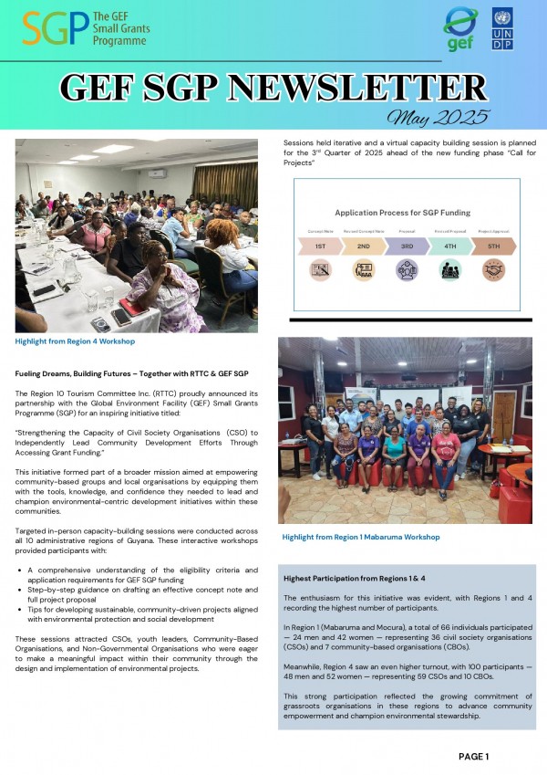 GEF SGP Guyana May 2025 Newsletter