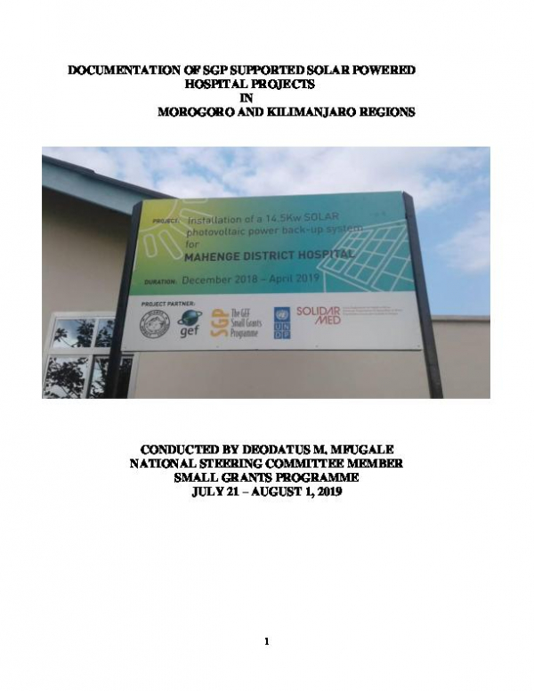 Solar Health Nexus in Tanzania