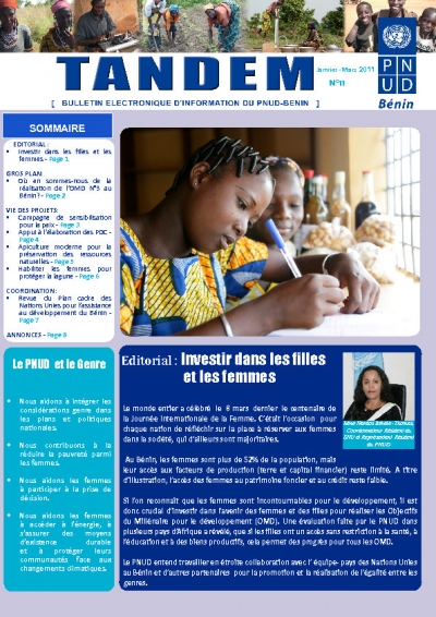 SGP Benin at UNDP Benin newsletter, January-March 2011