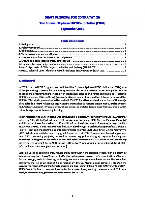 Proposal for CBR Phase II + E-Consultation
