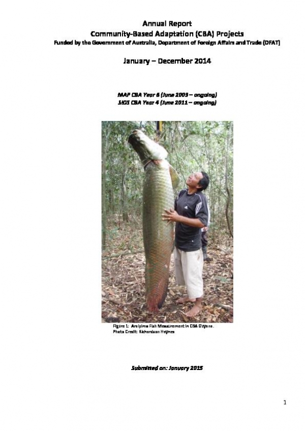 Australian Aid Annual Donor Report for SIDS CBA - 2014