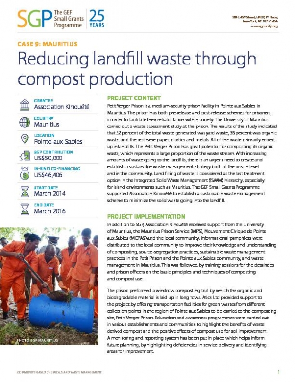 Mauritius: Reducing landfill waste through compost production