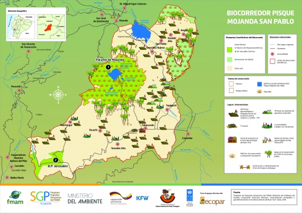 Mapa Biocorredor Pisque Mojanda San Pablo