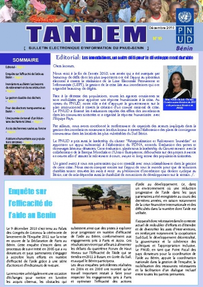 SGP Benin at UNDP Benin newsletter, December 2010