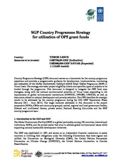 OP5 Country Programme Strategy