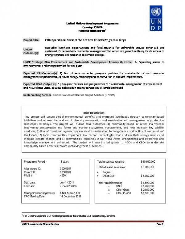 OP5 SGP Country Project Document