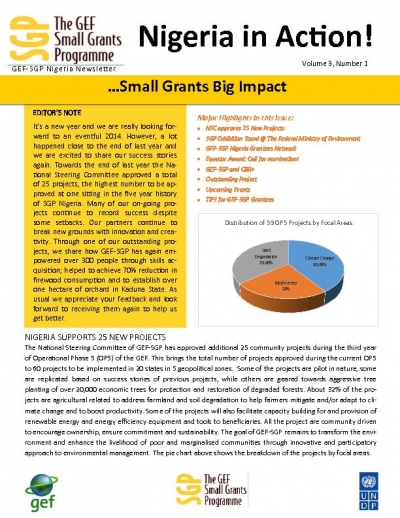 GEF SGP Nigeria Newsletter, Volume 3 Number 1