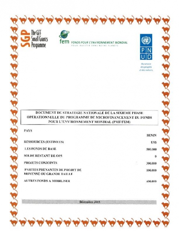 OP6 SGP Benin Country Programme Strategy
