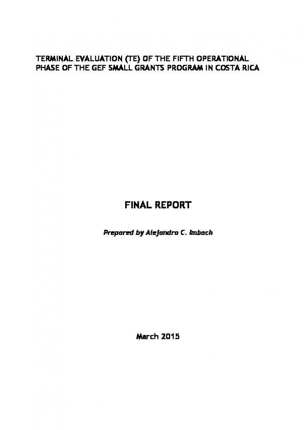 OP5 GEF SGP Costa Rica Terminal Evaluation