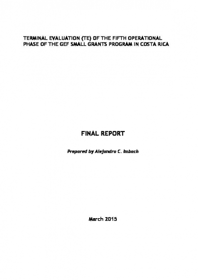 OP5 GEF SGP Costa Rica Terminal Evaluation
