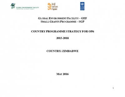 OP6 SGP Zimbabwe Country Programme Strategy