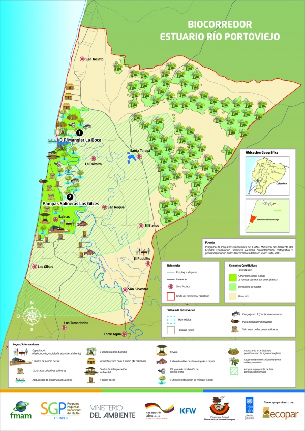 Mapa Biocorredor R&iacute;o Portoviejo
